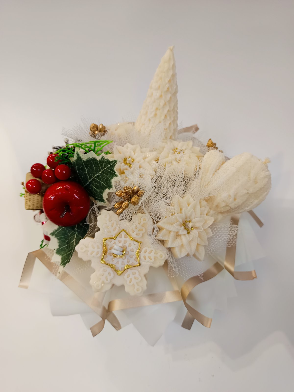 Klassisk Julelysbukett